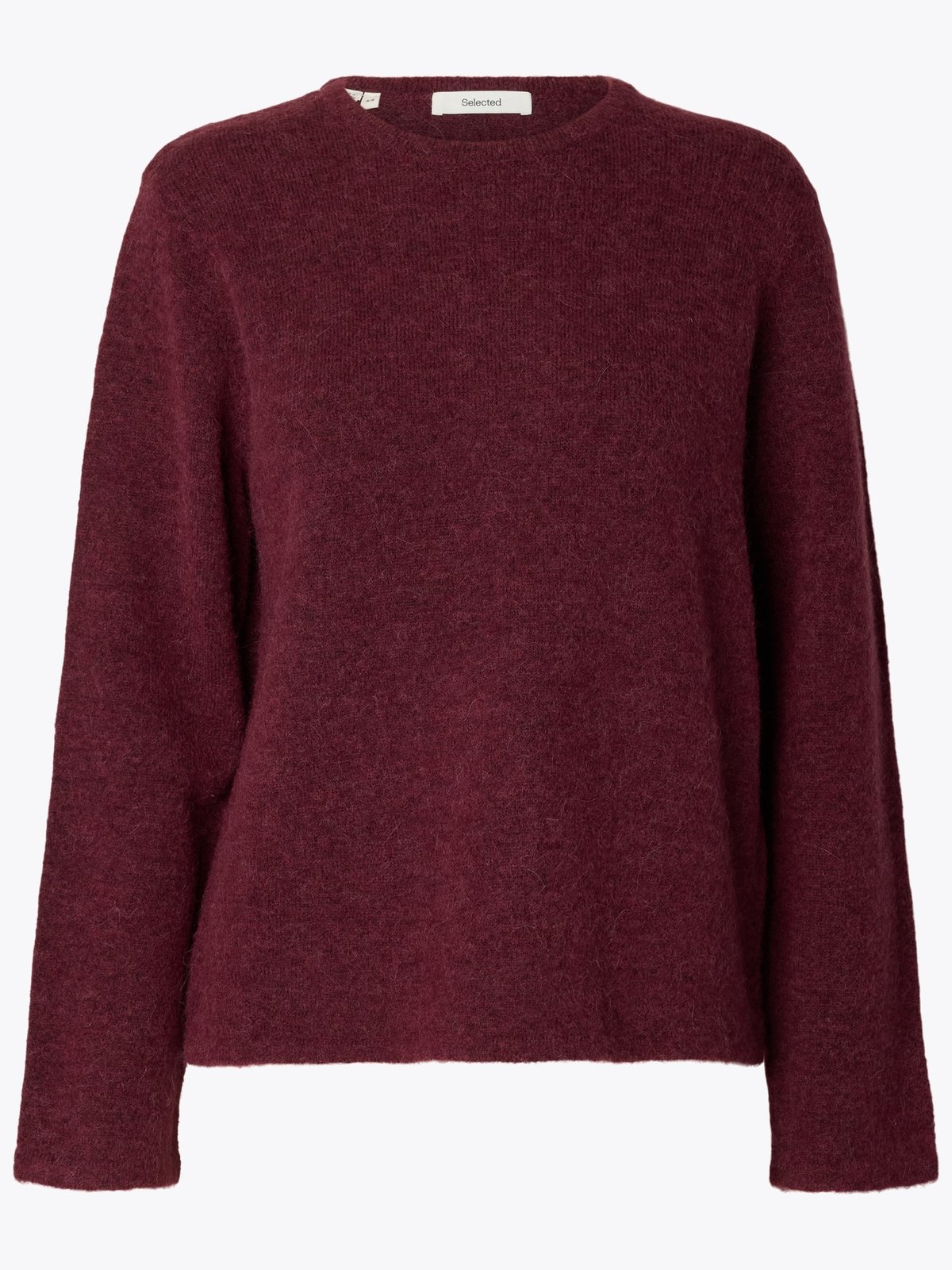 Selected Femme Lulu New Long Sleeve Knit O-Neck Tawny Port