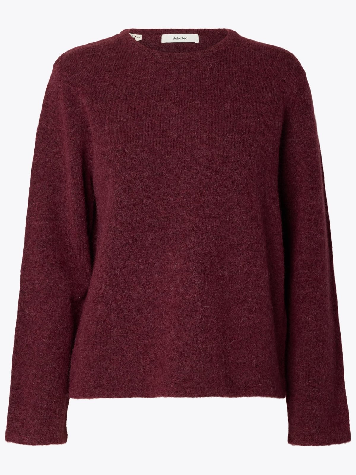 Selected Femme Lulu New Long Sleeve Knit O-Neck Tawny Port