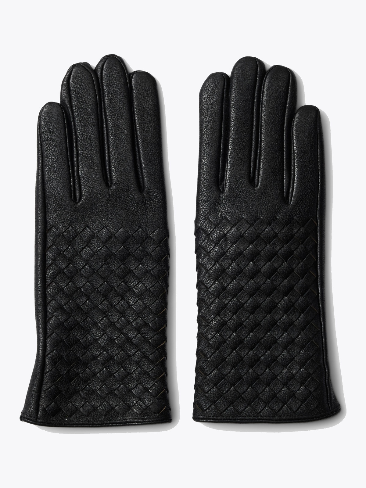 Selected Femme Nora Braided Leather Glove Black