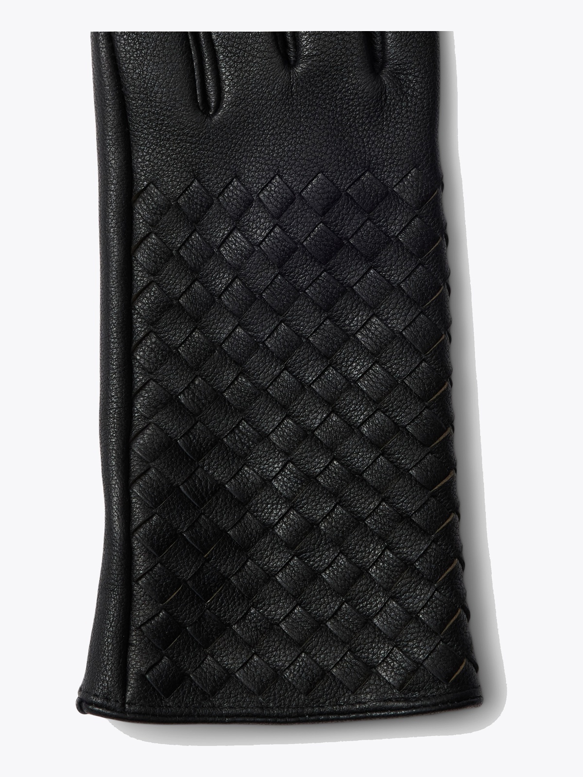 Selected Femme Nora Braided Leather Glove Black