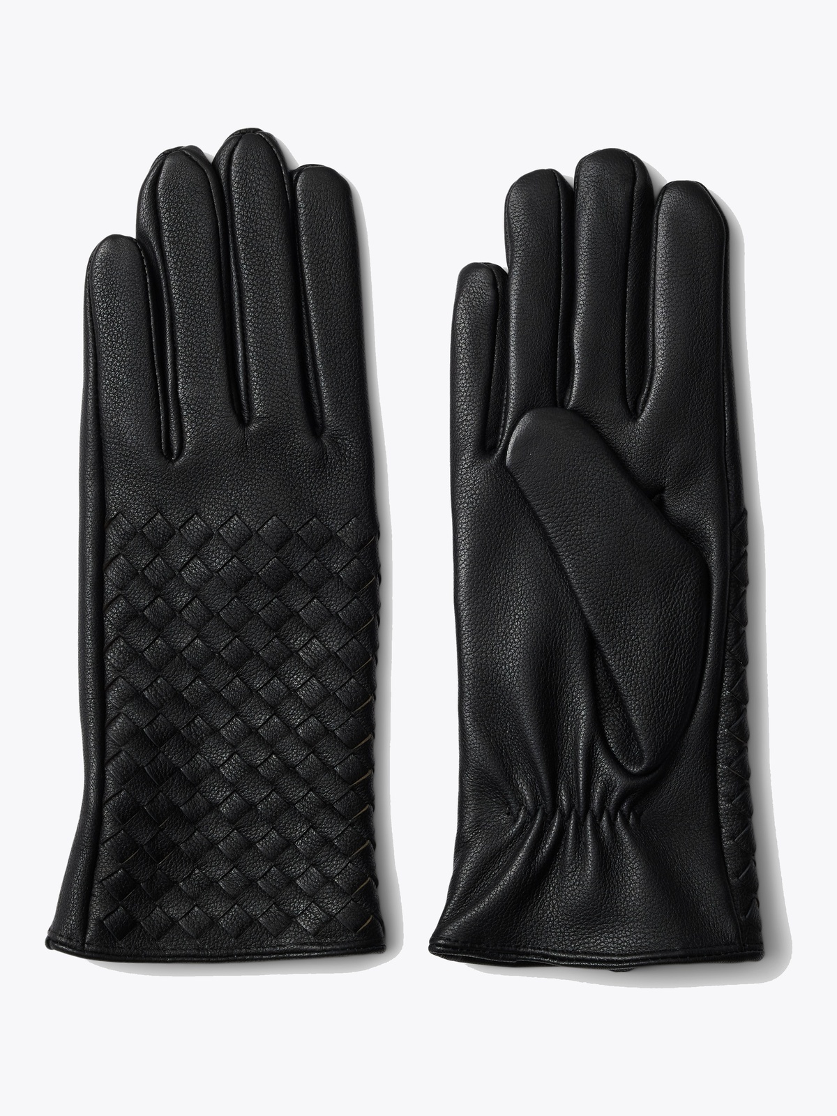 Selected Femme Nora Braided Leather Glove Black