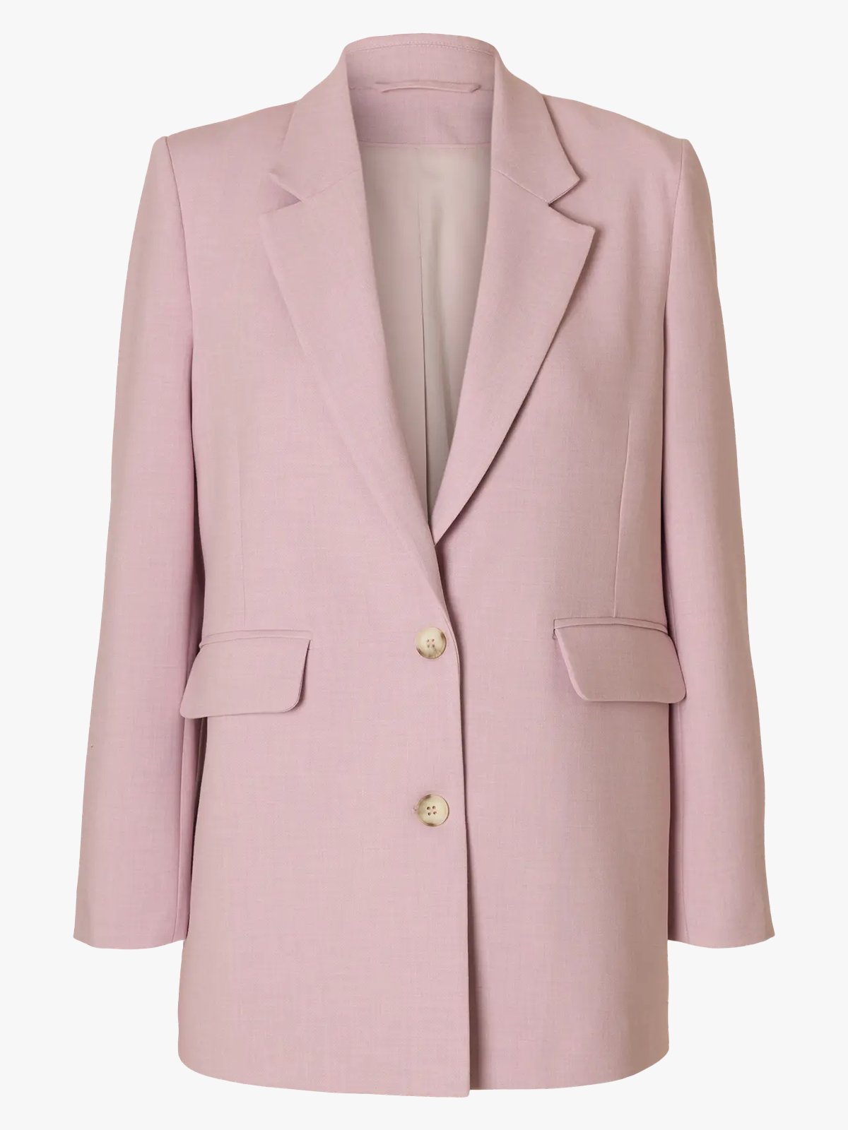 Selected Femme Rita Long Sleeve Relaxed Blazer Bleached Mauve Melange