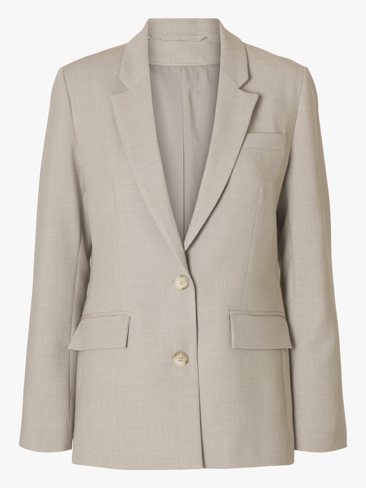 Selected Femme Rita Long Sleeve Classic Blazer Island Fossil Melange