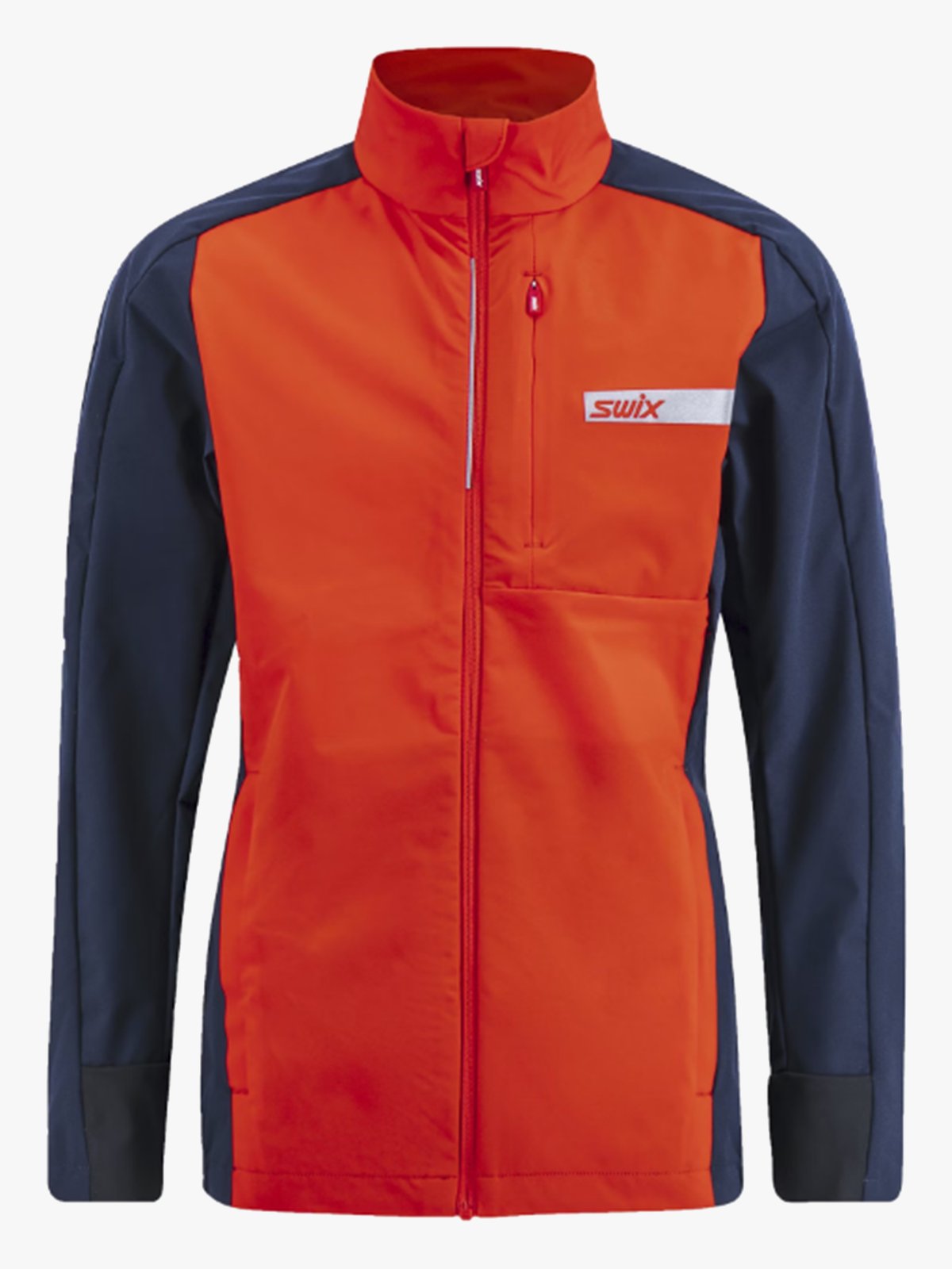 Swix Roadline Wind Jacket Junior Fiery Red / Dark Navy