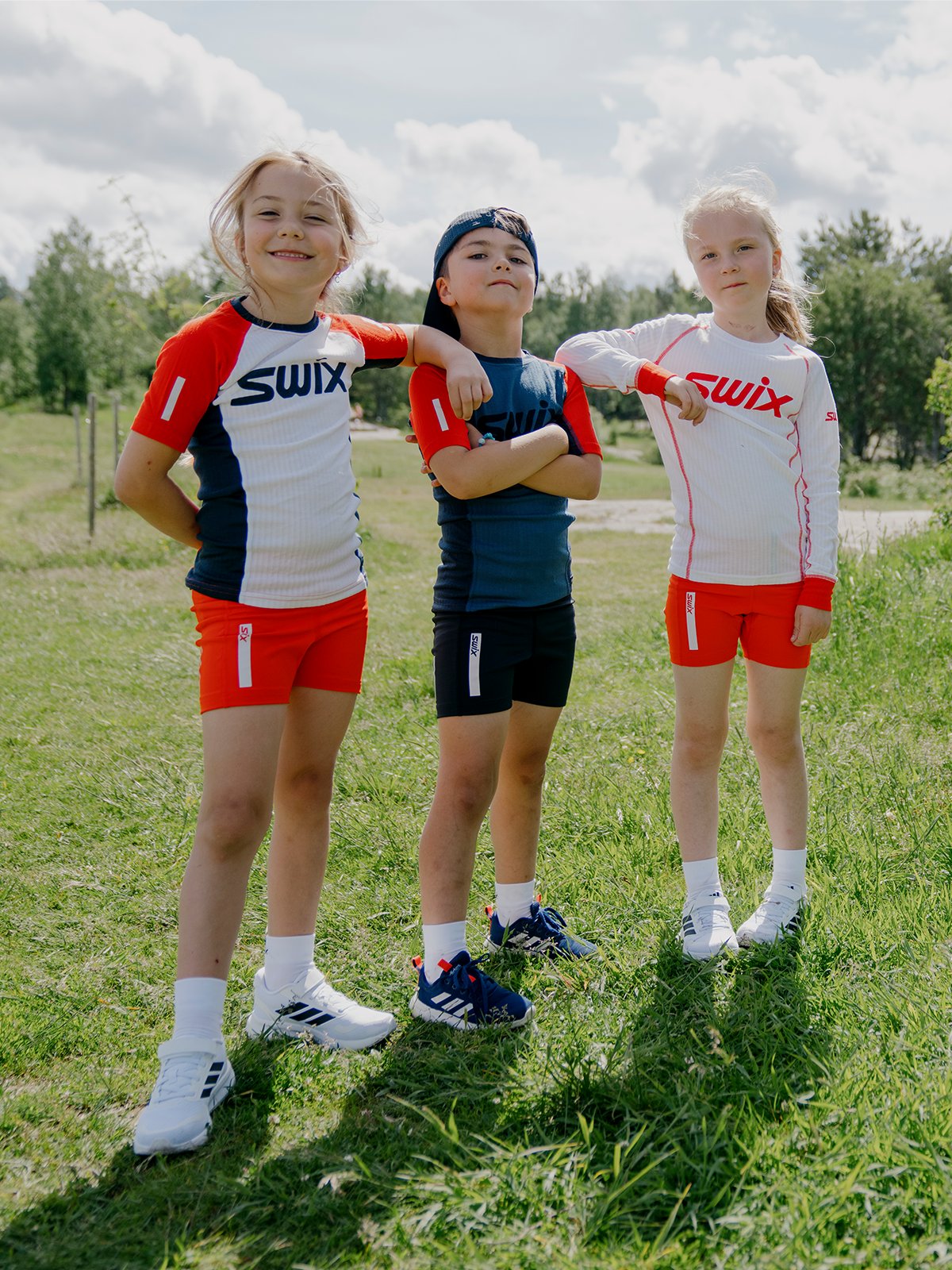 Swix Roadline RaceX Short Sleeve Junior Bright White / Fiery Red