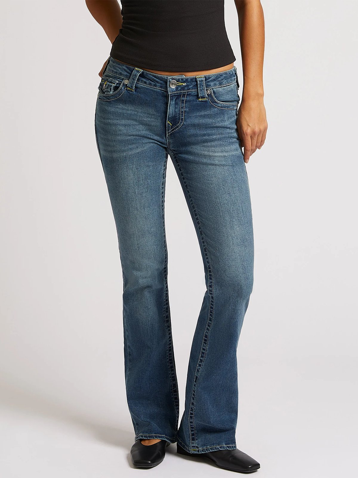 True Religion Becca Mid Rise Boot Cut Flap Arabella