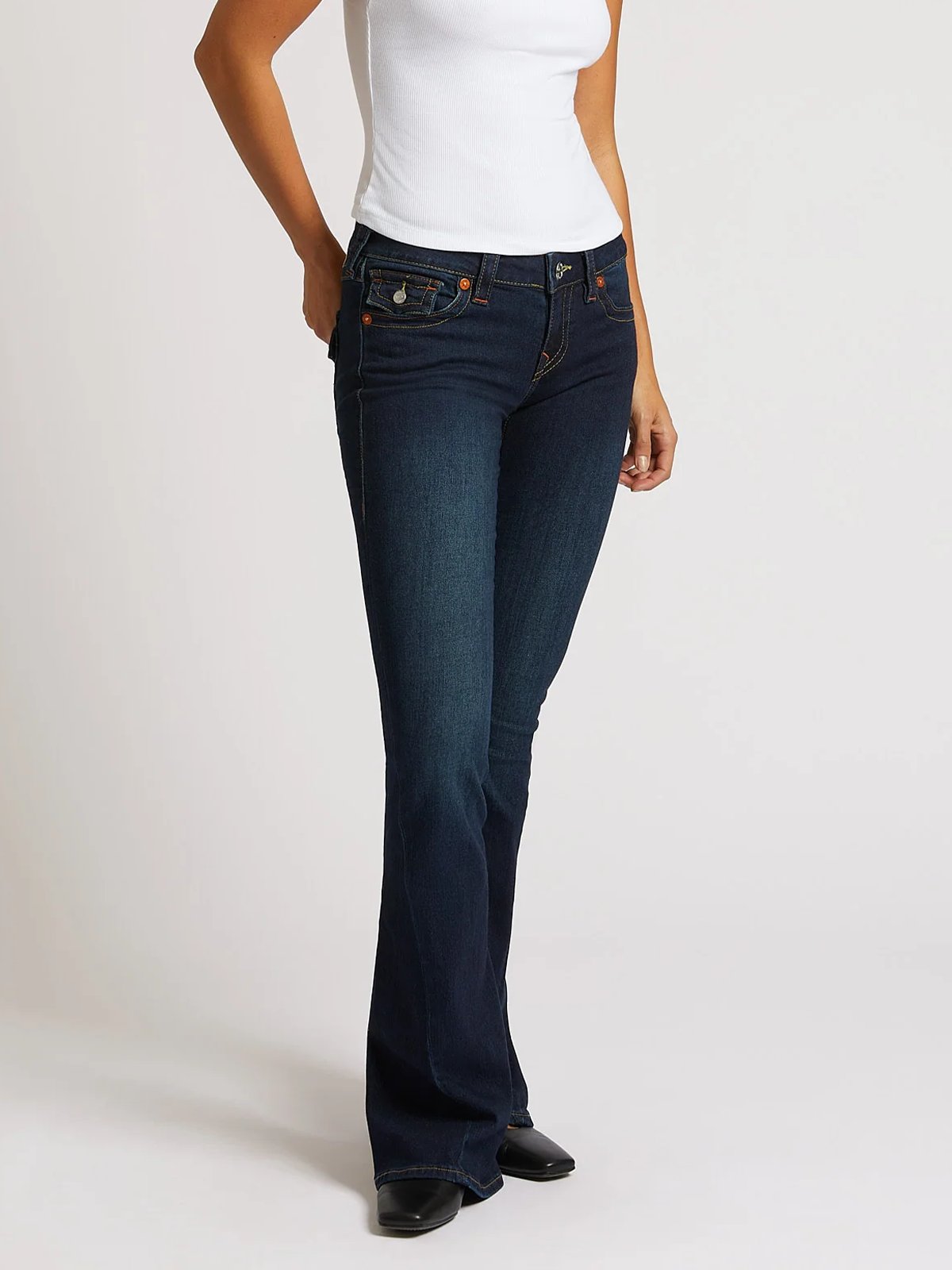 True Religion Joey Low Rise Flare Muddy Waters