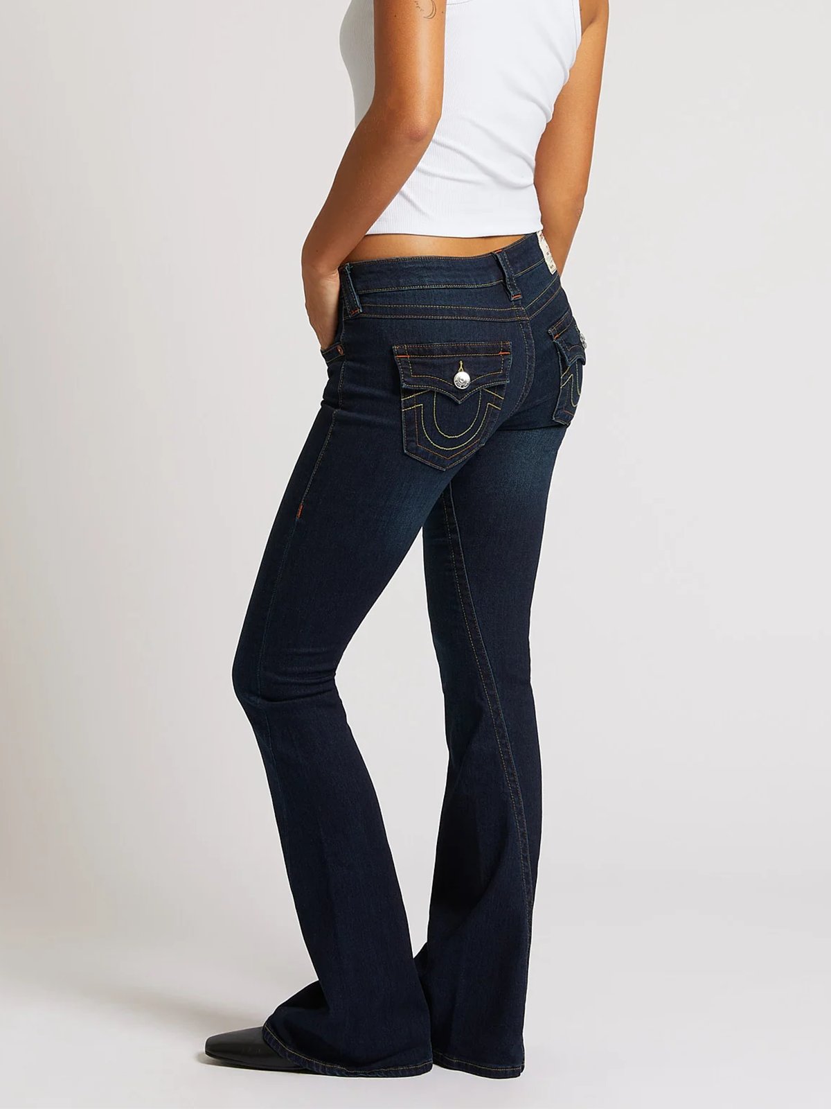 True Religion Joey Low Rise Flare Muddy Waters