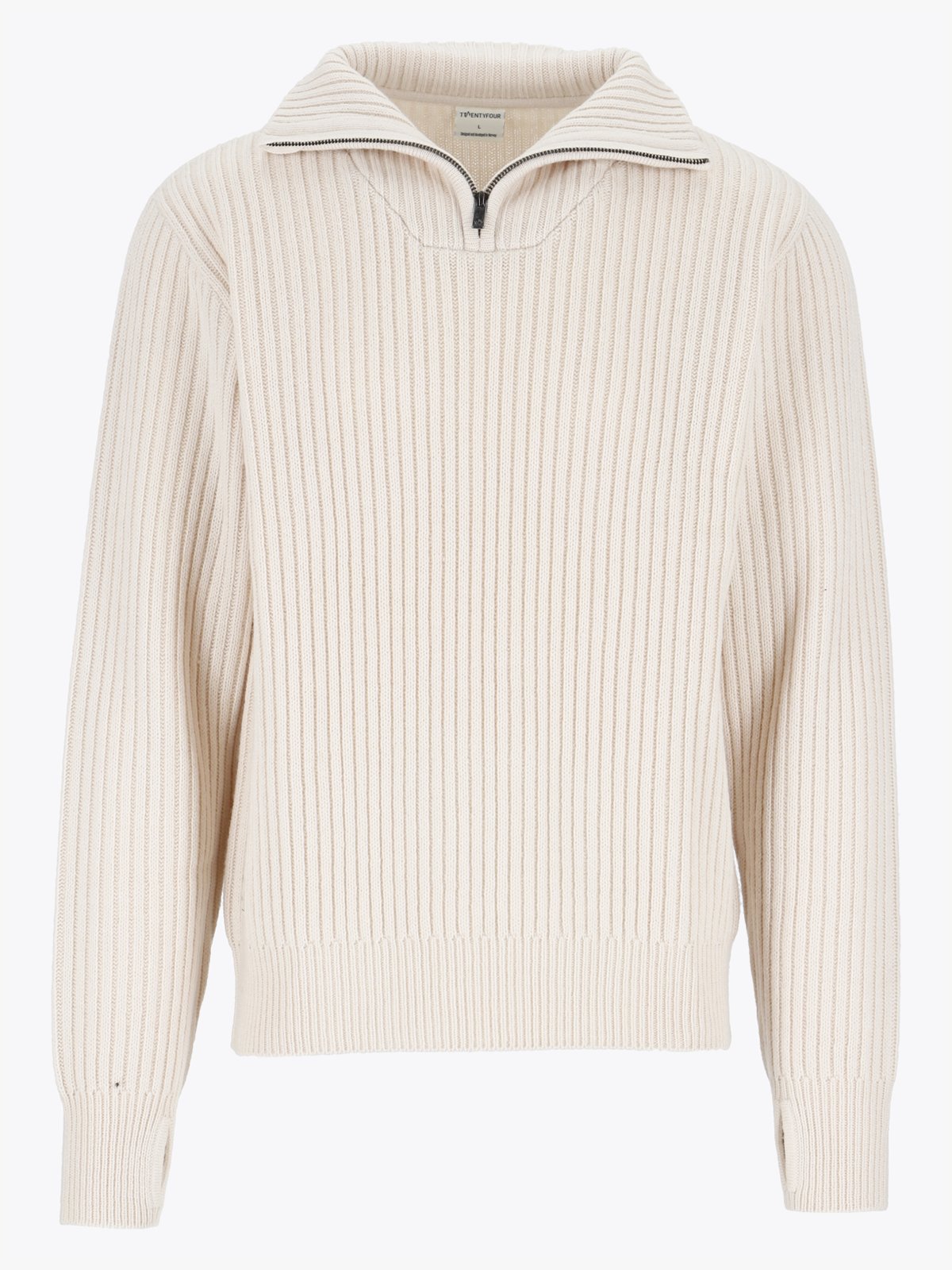 Twentyfour Finse Half Zip Ullgenser Gråhvit