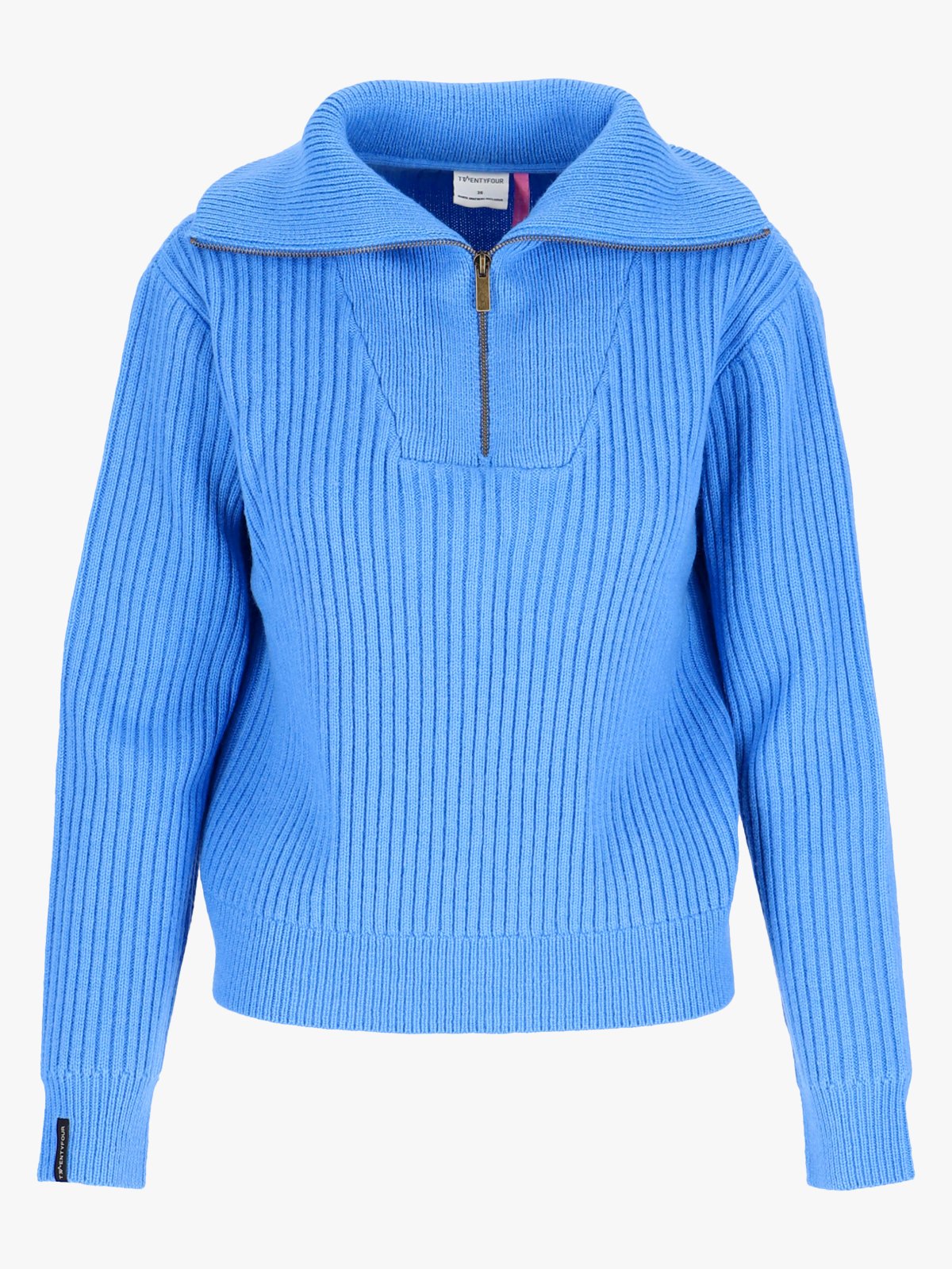 Twentyfour Mode Rib Half-Zip Knit Asurblå