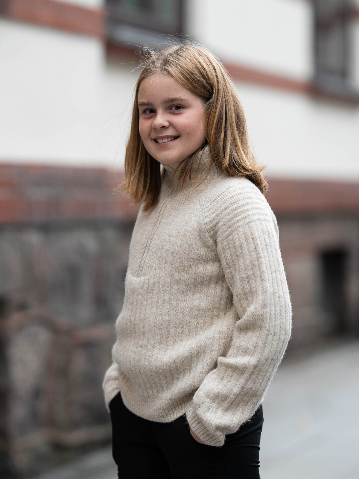 Twentyfour Mode Iris Half-Zip Genser Junior BEIGE