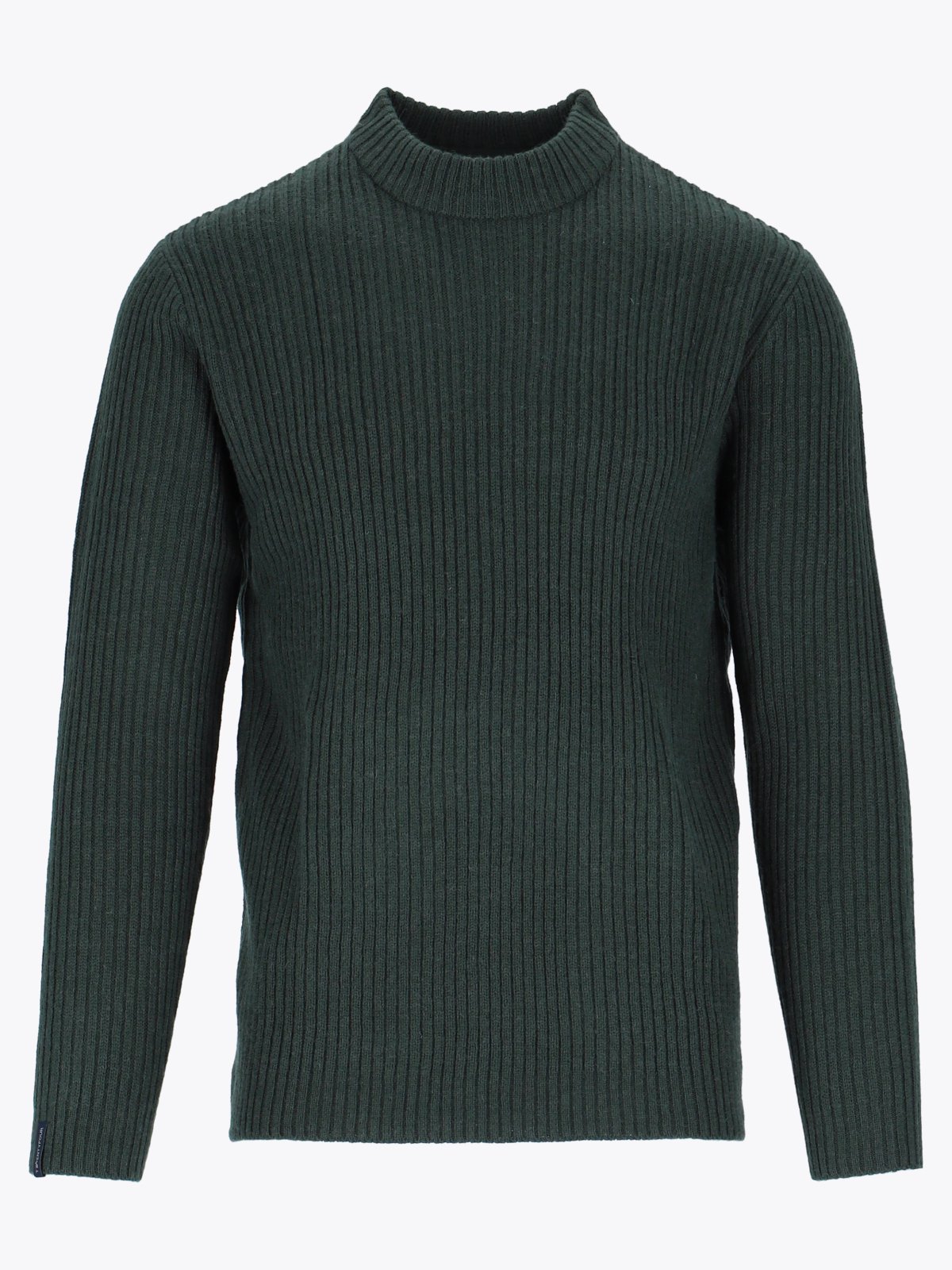 Twentyfour Mode Rib RN Sweater Dyp Grønn