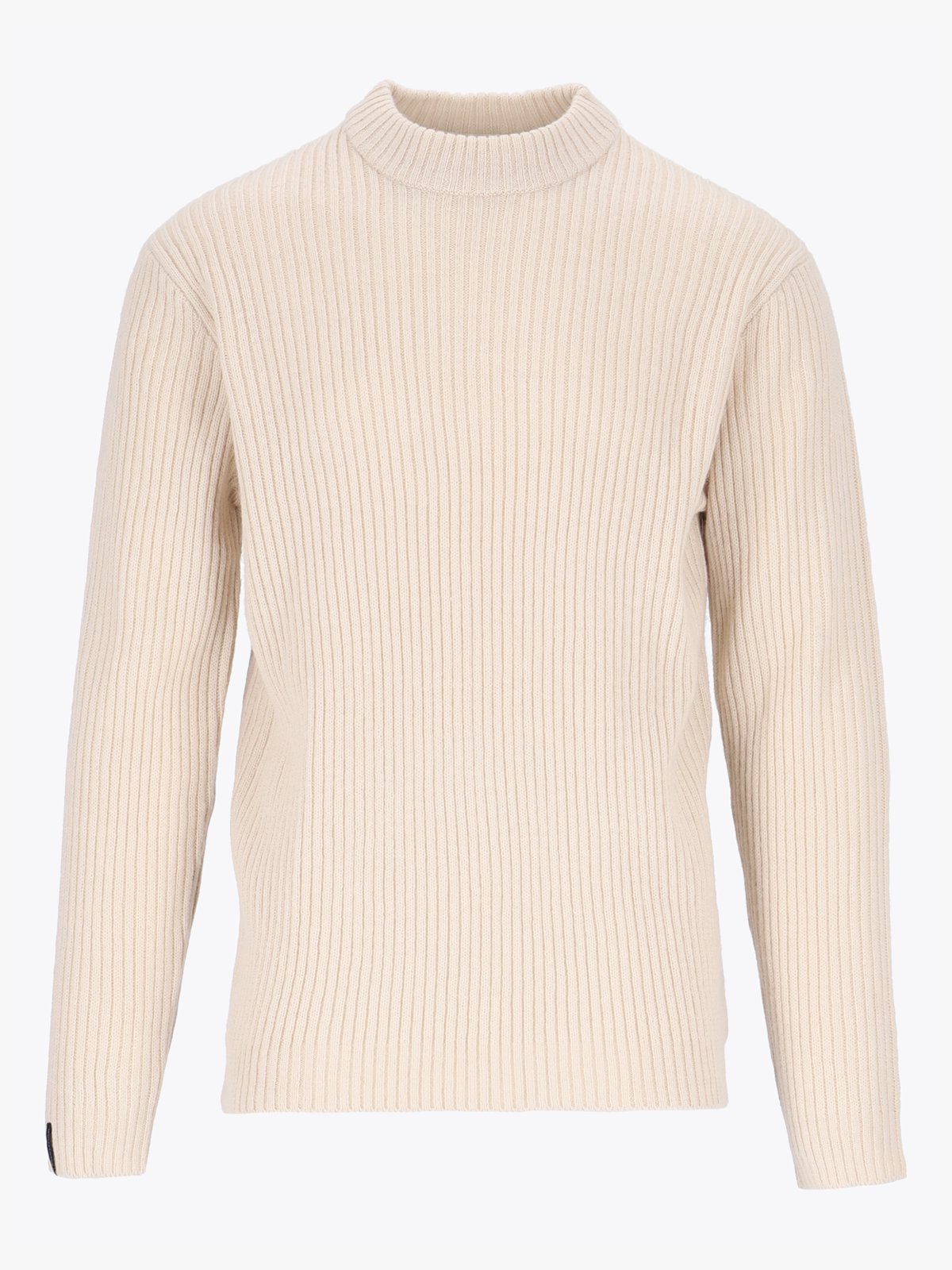 Twentyfour Mode Rib RN Sweater Gråhvit
