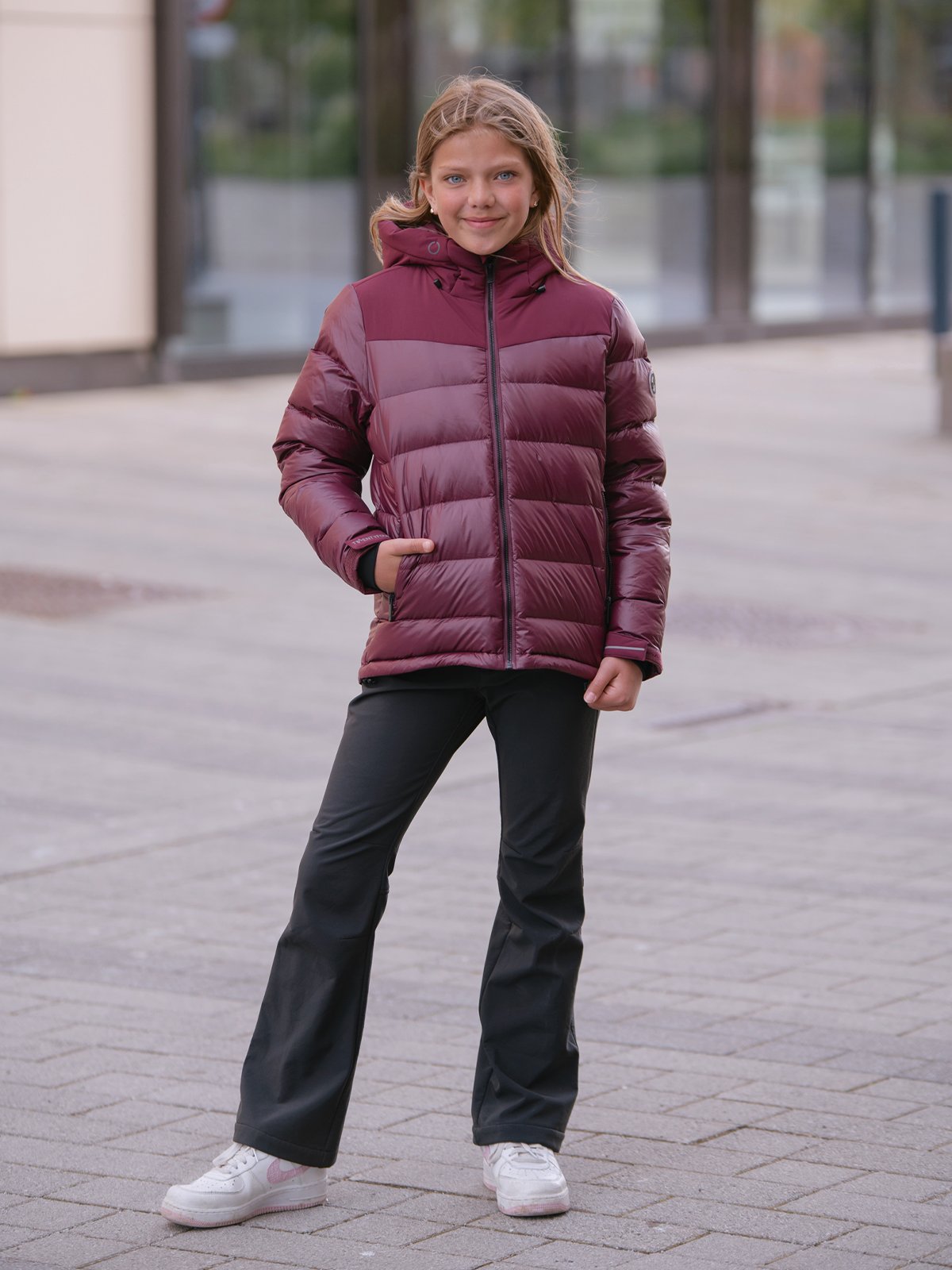 Twentyfour Aurora Warm Dunjakke Junior Mørk burgunder