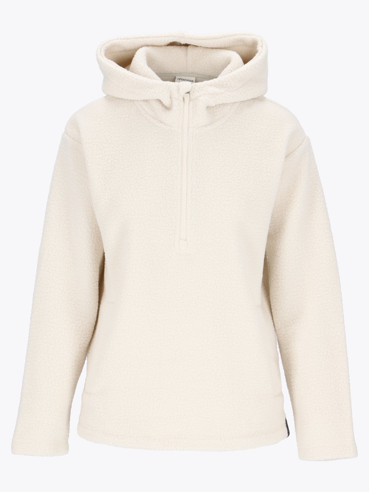 Twentyfour Mode Pile Hood Half Zip Gråhvit