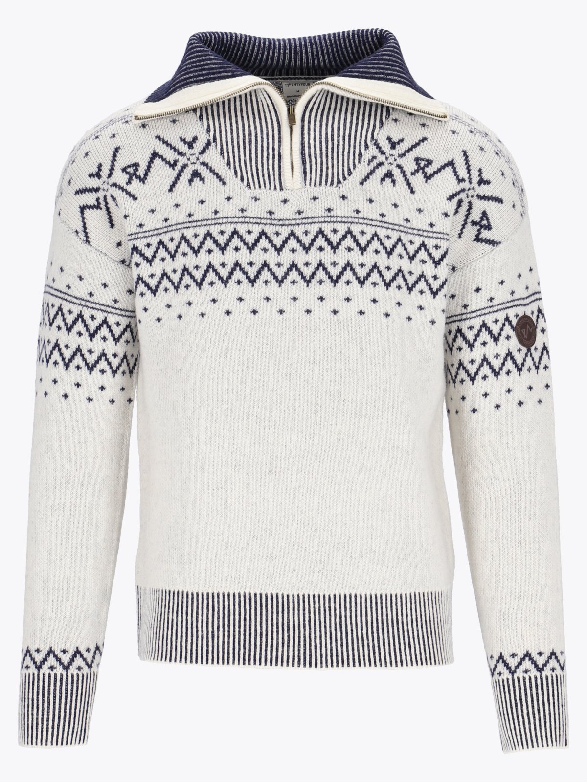 Twentyfour Legacy Half Zip Ullgenser Gråhvit