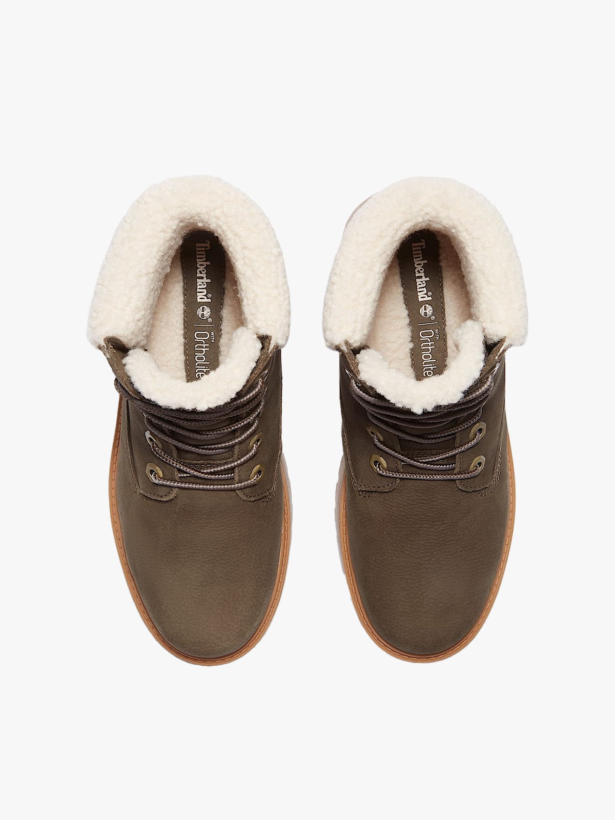 Timberland Stone Street 6 Inch WaterProof Teddy Fleece Dark Brown Full-Grain