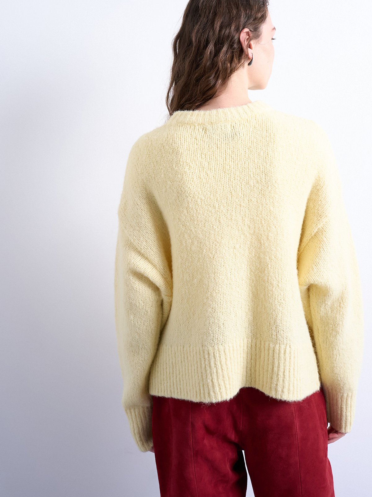 Topshop Ultimate Long Sleeve O-Neck Pullover Eggnog
