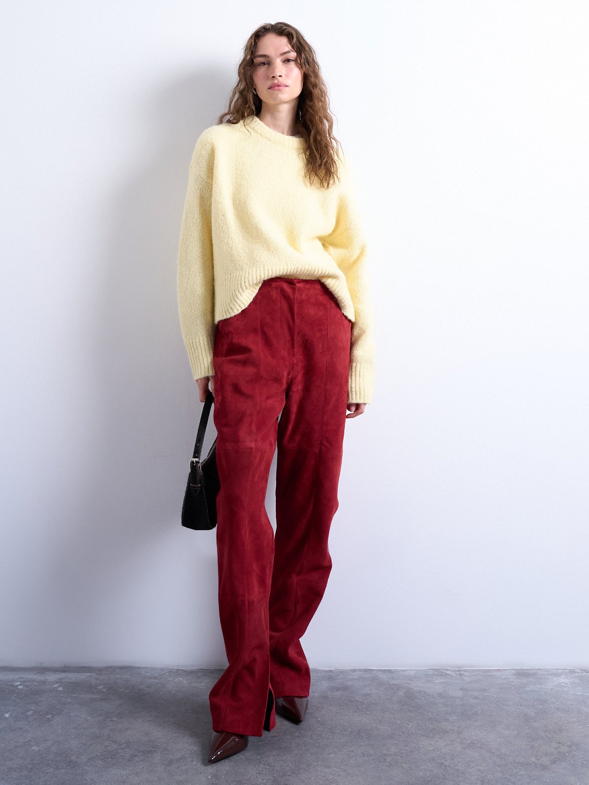 Topshop Ultimate Long Sleeve O-Neck Pullover Eggnog