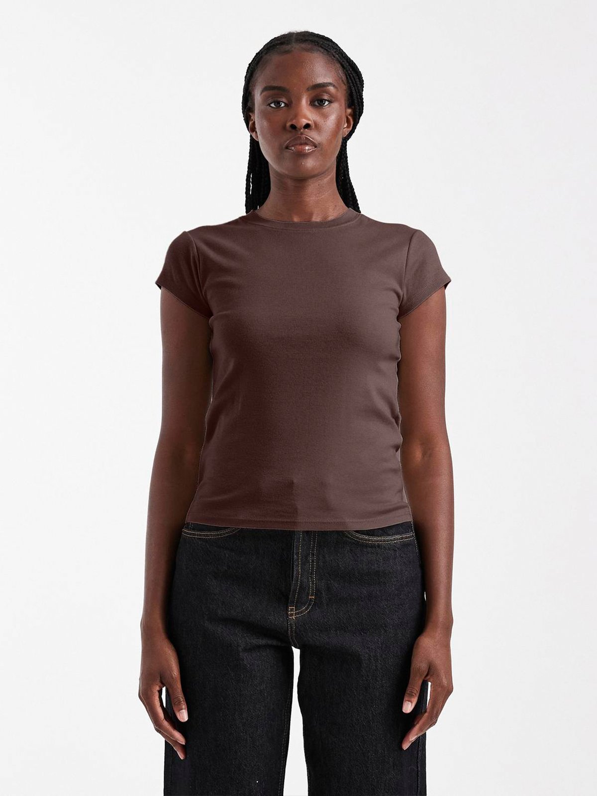 Topshop Everyday Short Sleeve Top Deep Mahogany