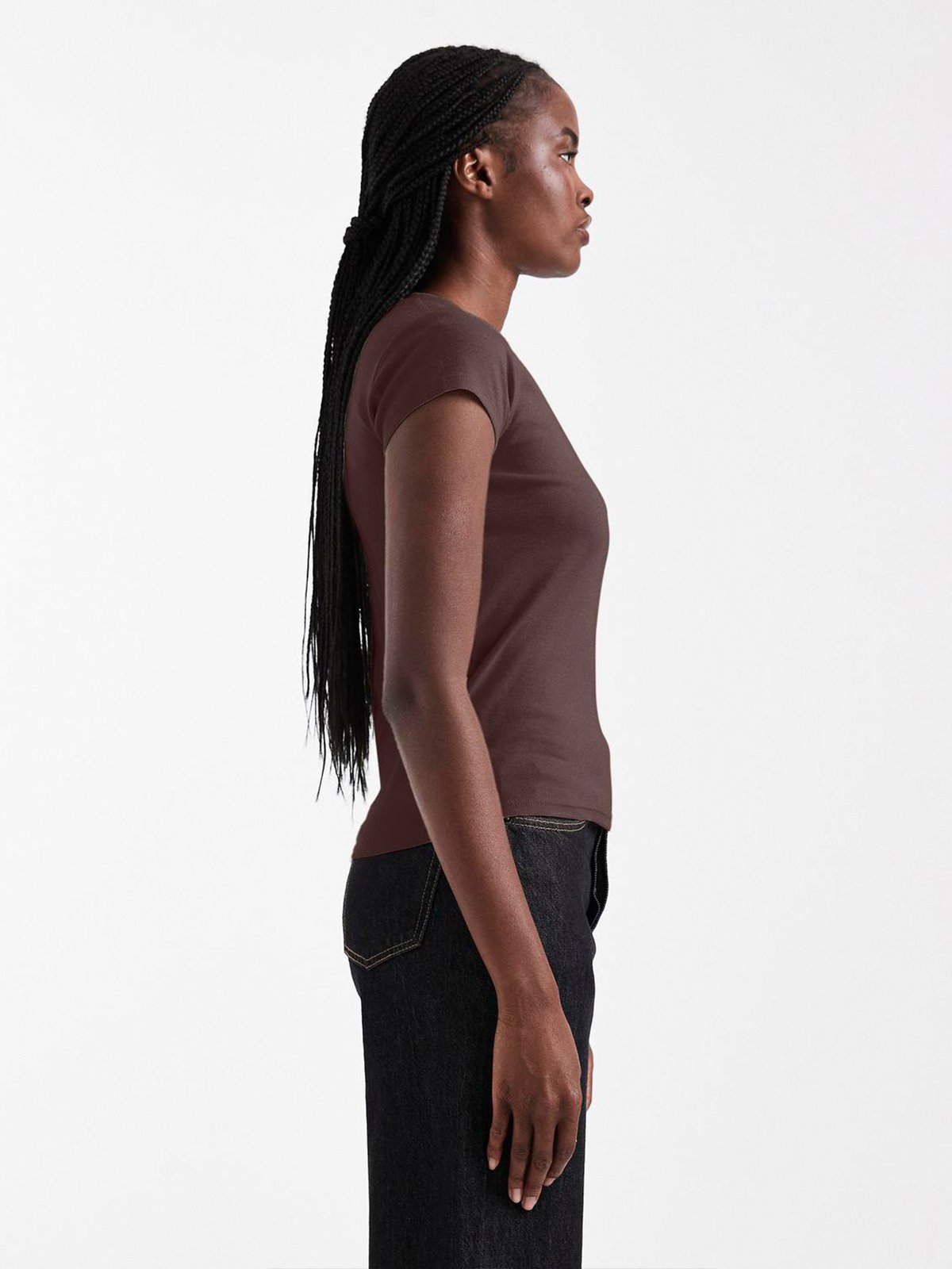 Topshop Everyday Short Sleeve Top Deep Mahogany
