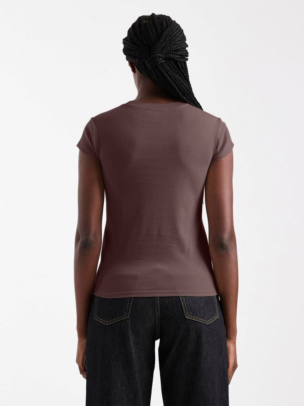 Topshop Everyday Short Sleeve Top Deep Mahogany