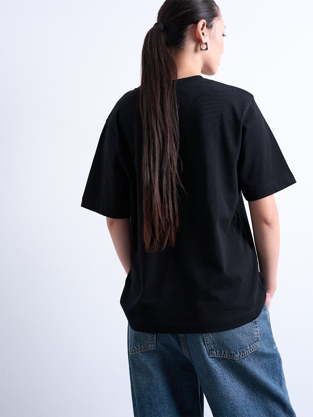 Topshop Premium Short Sleeve Basic Top Black