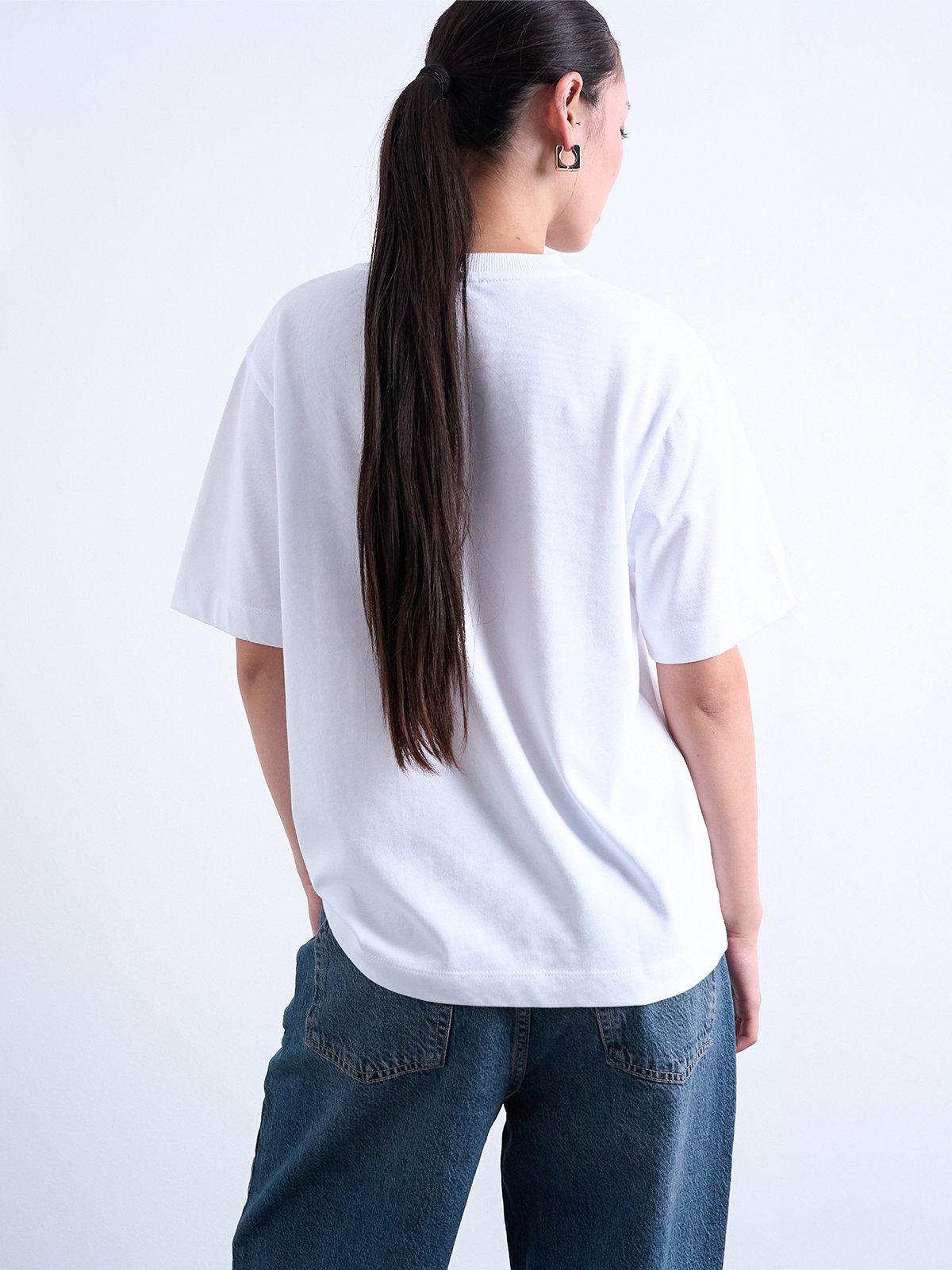 Topshop Premium Short Sleeve Basic Top Snow White