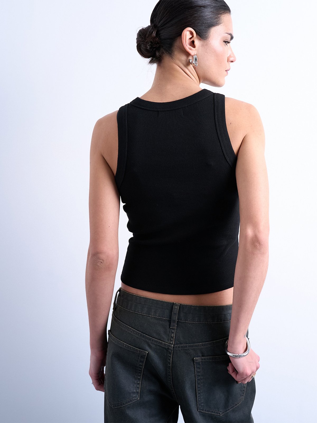 Topshop Mary Short Sleeve Top Black