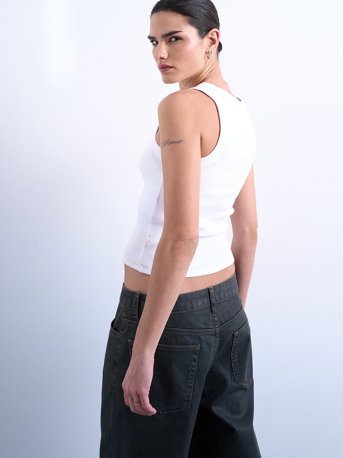 Topshop Mary Short Sleeve Top Snow White
