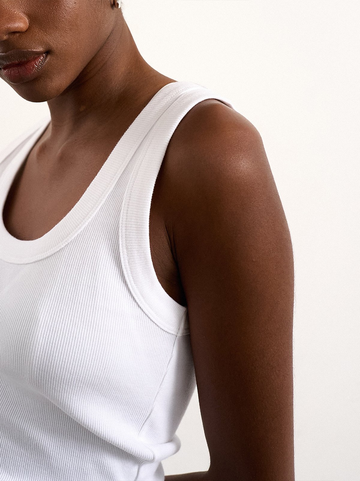 Topshop Honey Short Sleeve U-Neck Vest Snow White