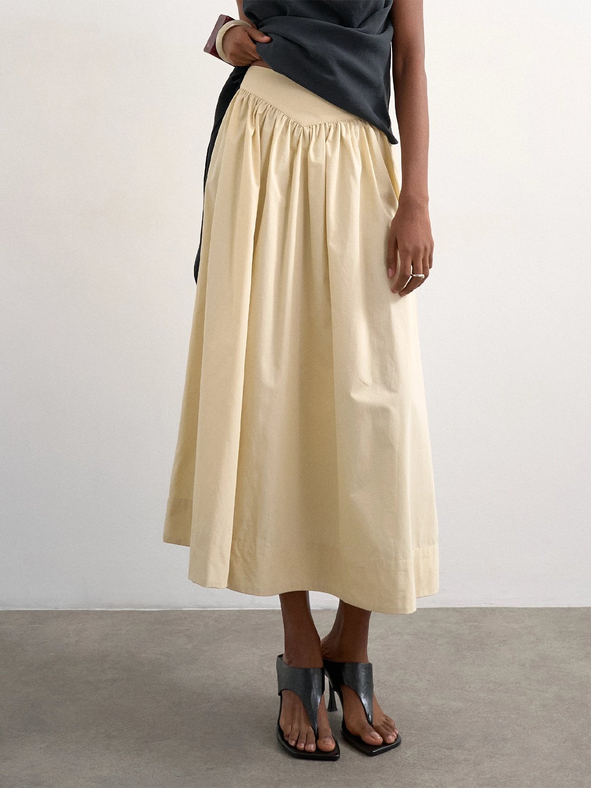 Topshop Sally Maxi Skirt Yellow Cream