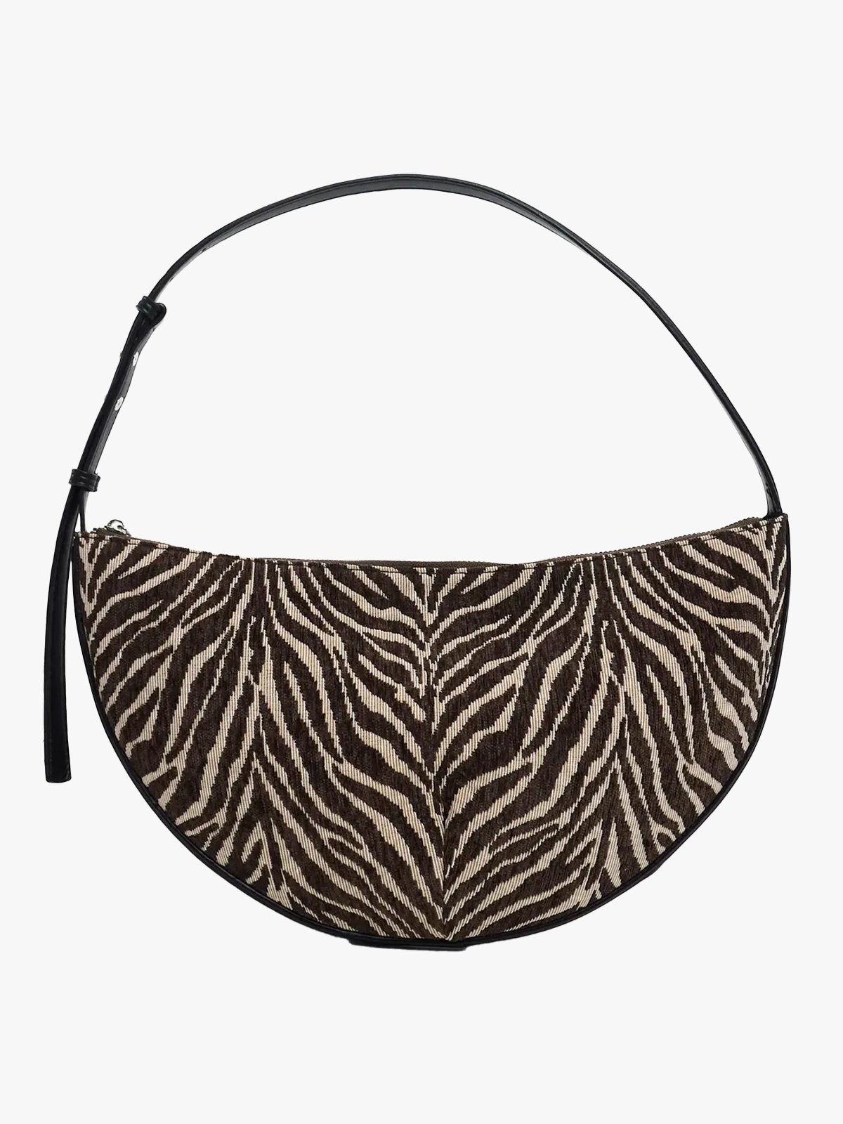 Topshop Curly Canvas Scoop Shoulder Bag Snow White Zebra