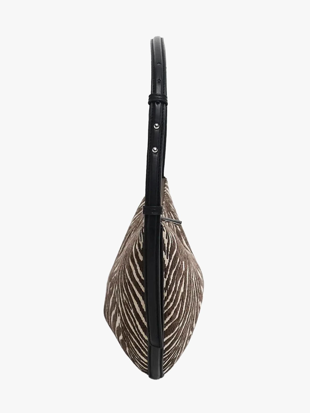 Topshop Curly Canvas Scoop Shoulder Bag Snow White Zebra