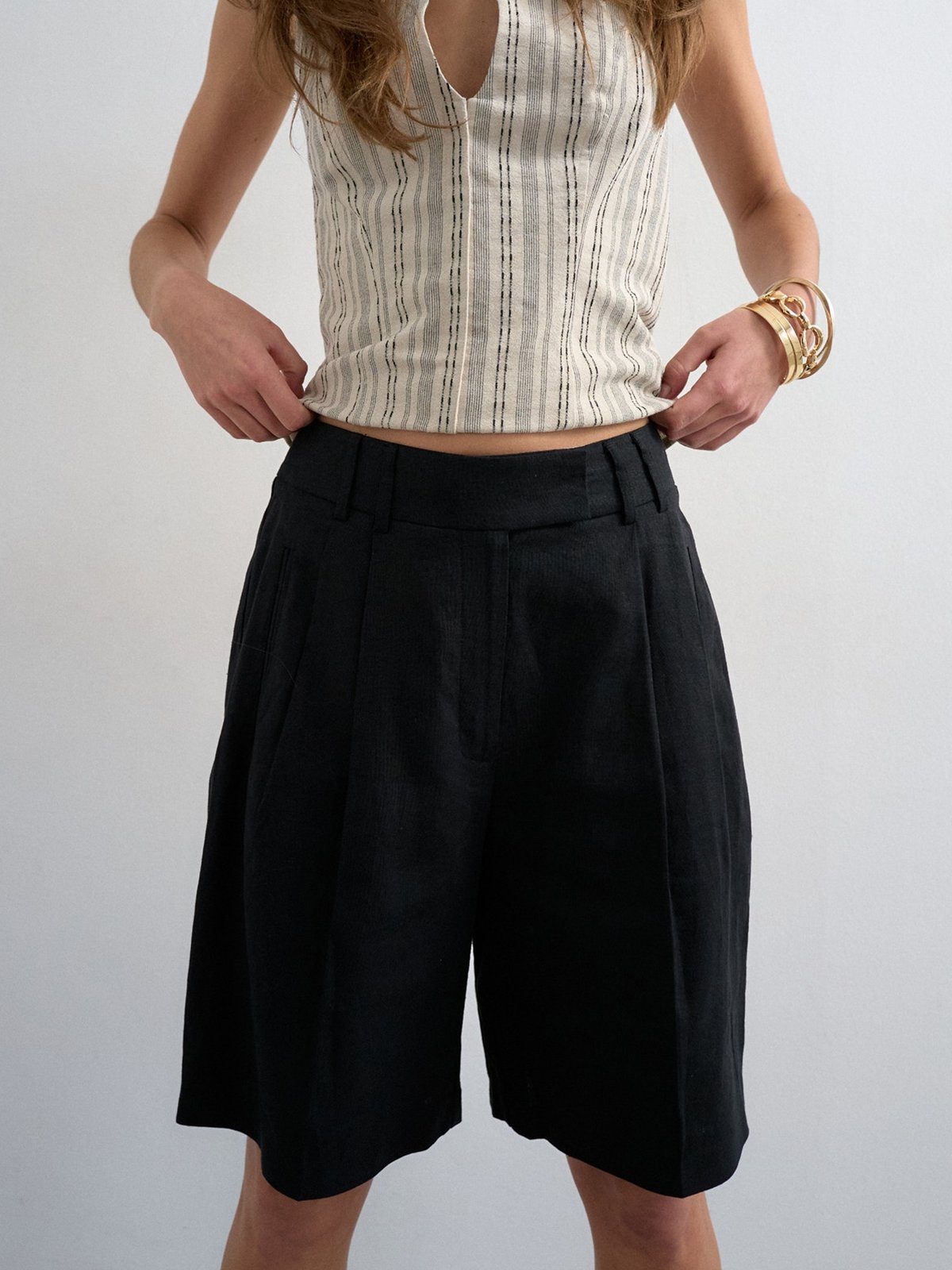 Topshop Sofia Highrise Tailored Shorts Blac