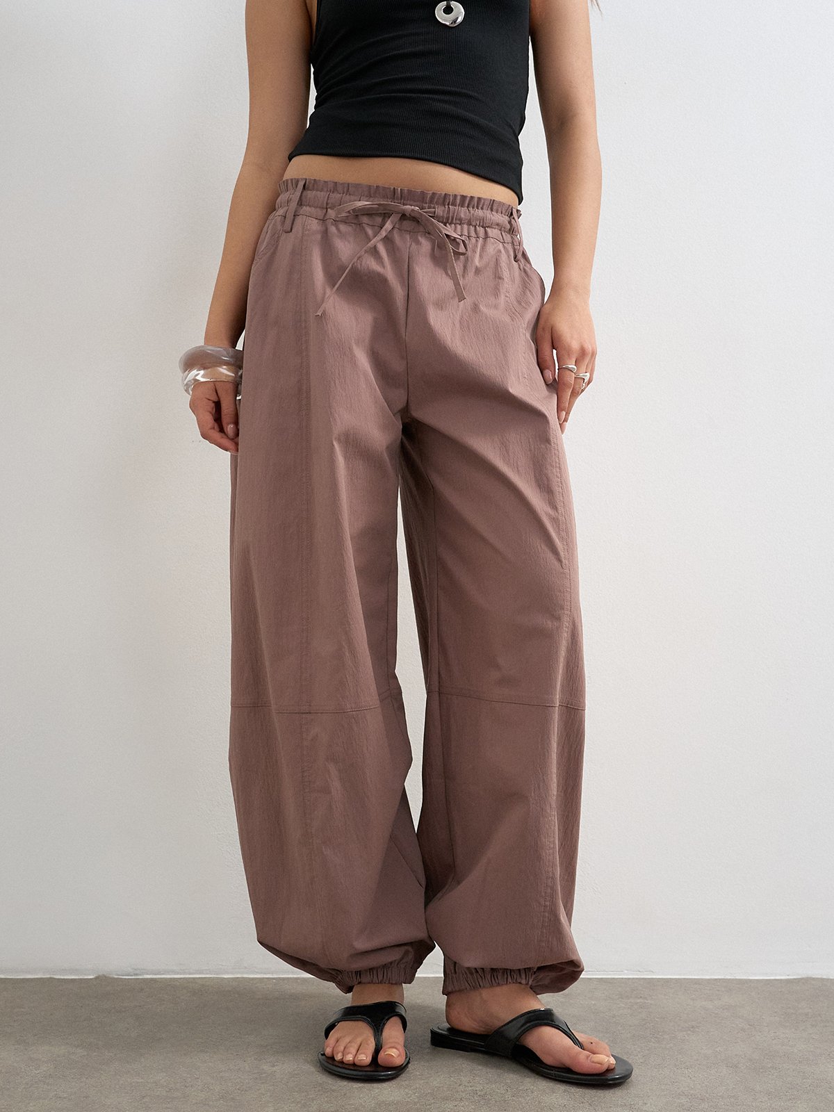 Topshop Sigga Trousers Chocolate Brown