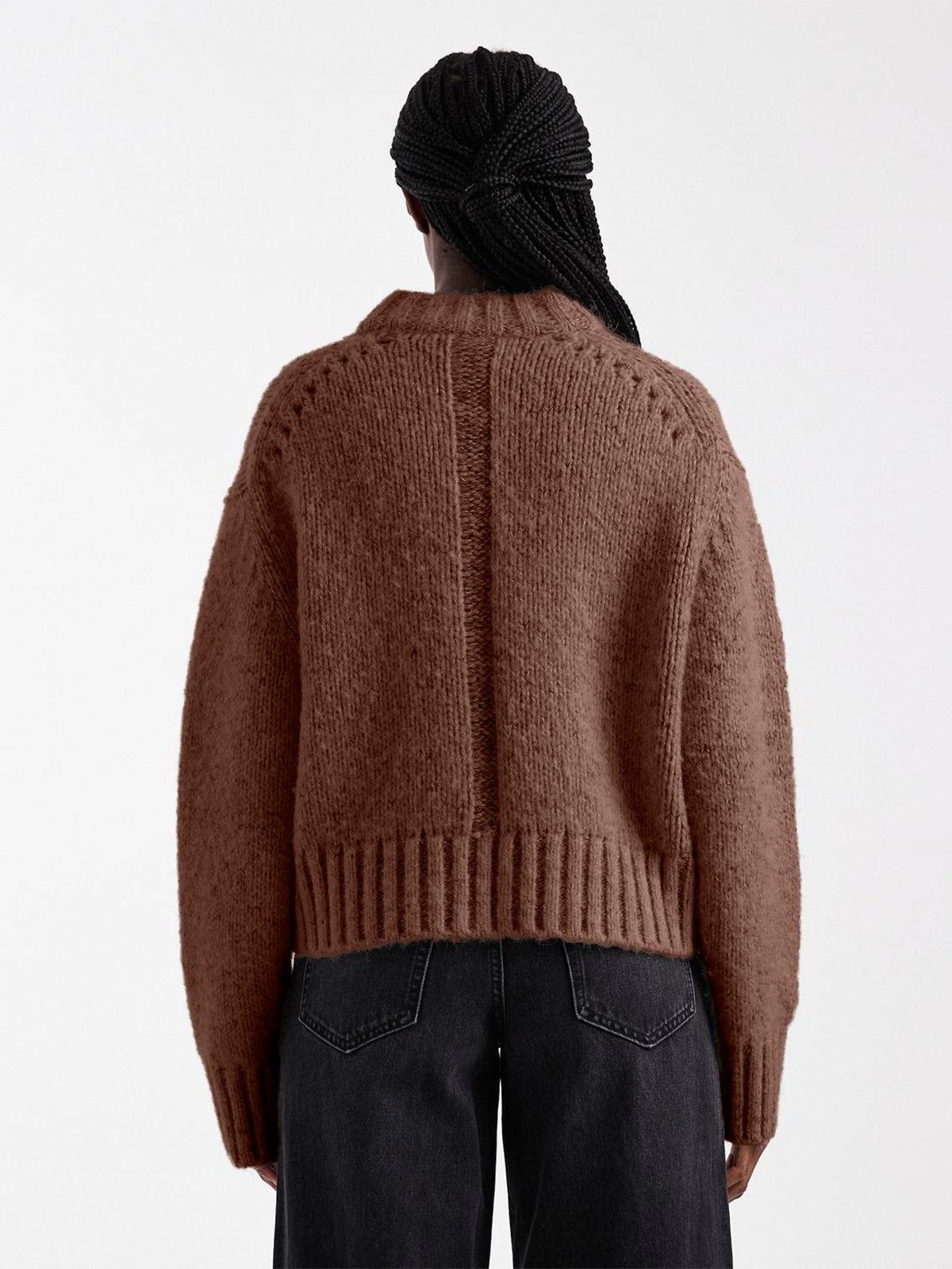 Topshop Fiona Knitted Boxy Jumper Brun