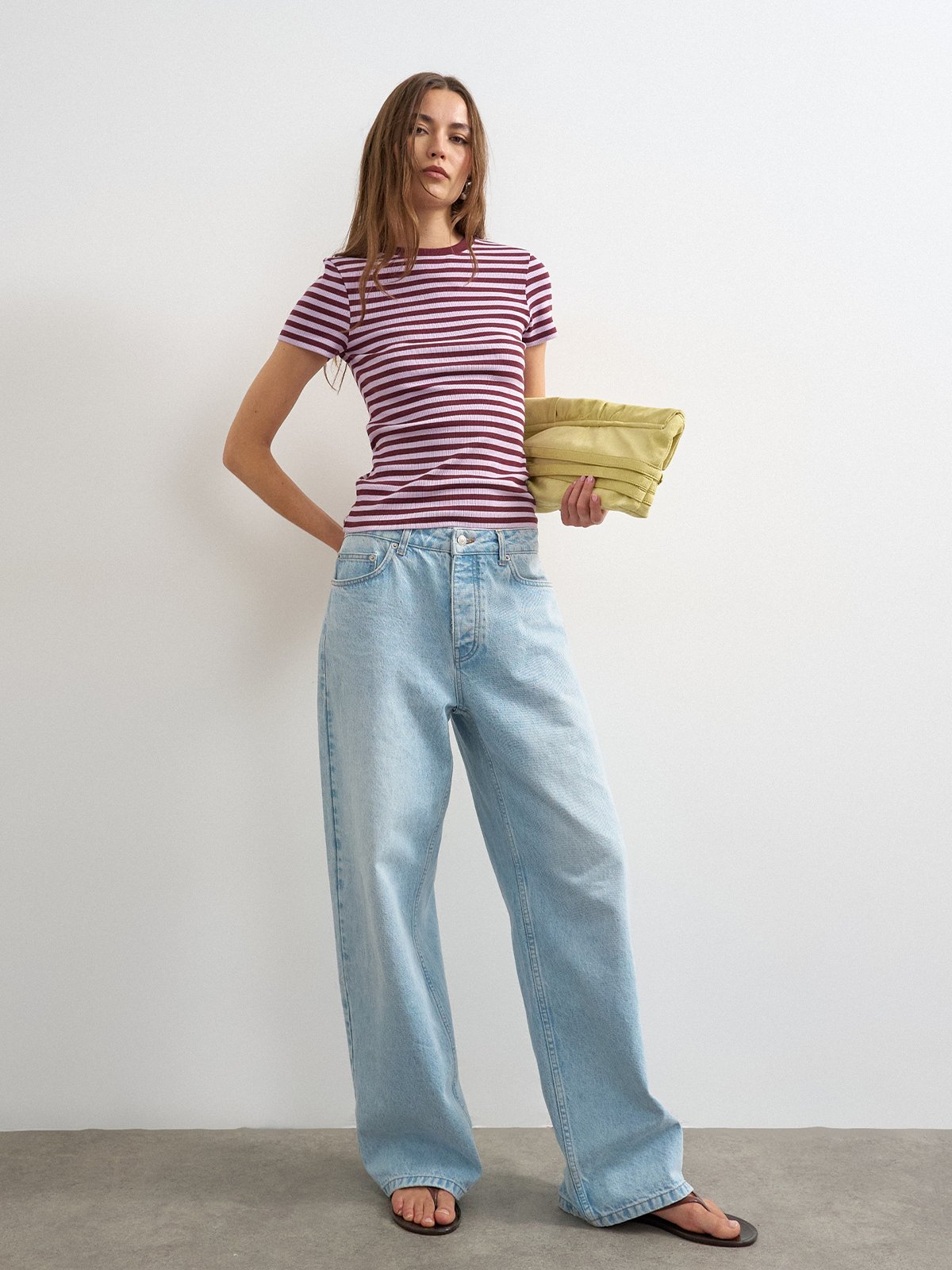 Topshop Reba Short Sleeve Tee Lilac Breeze