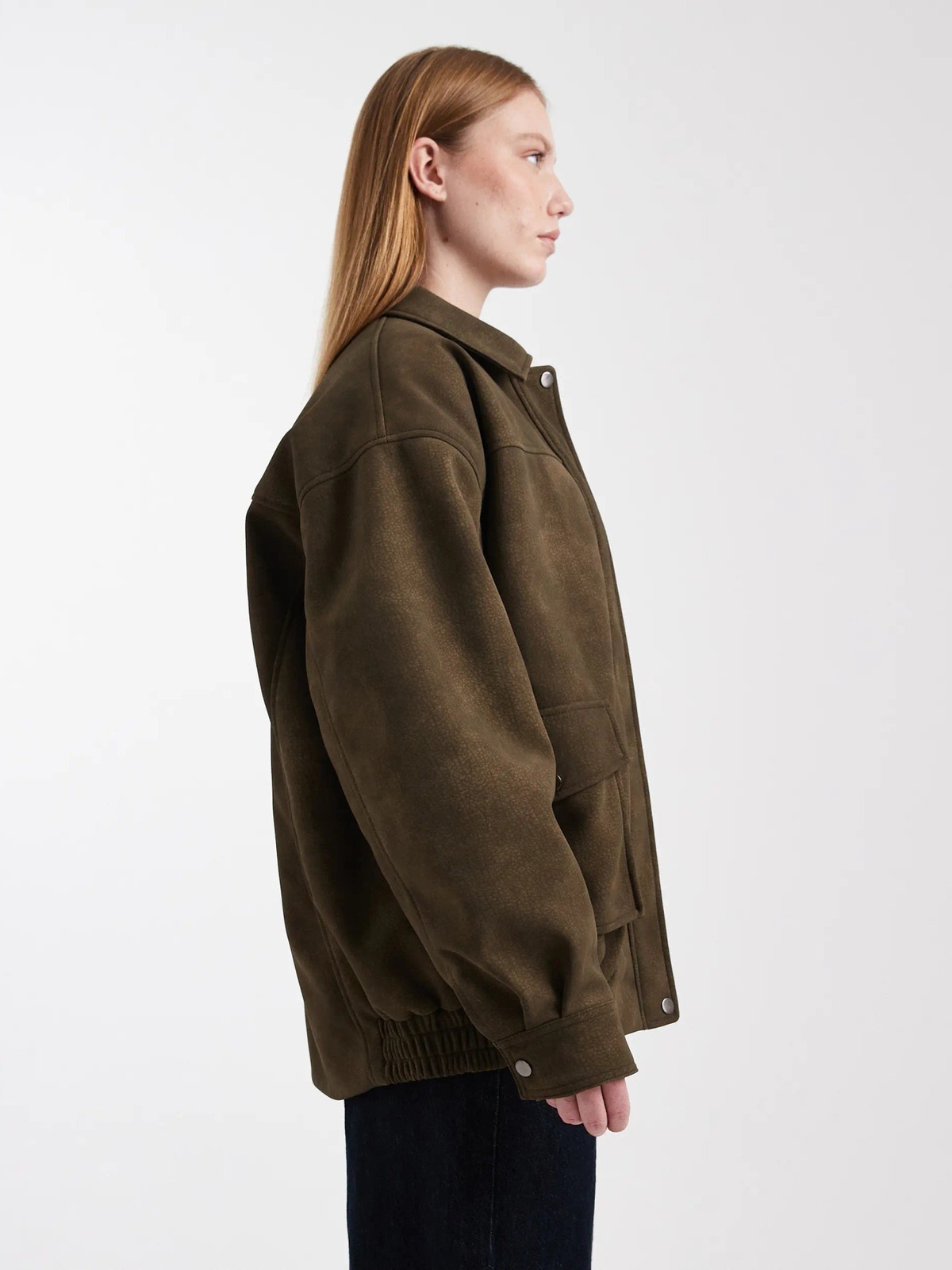 Topshop Tilde Coated Bomber Jacket Chocolate Brown