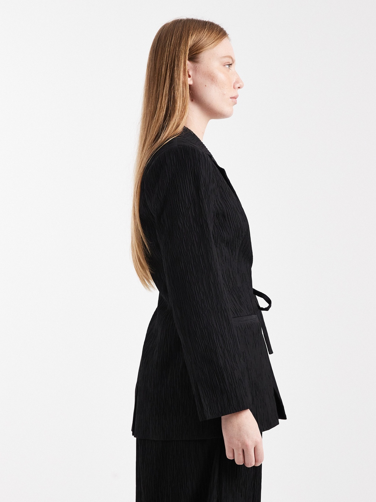 Topshop Tiri Tie Waist Blazer Black