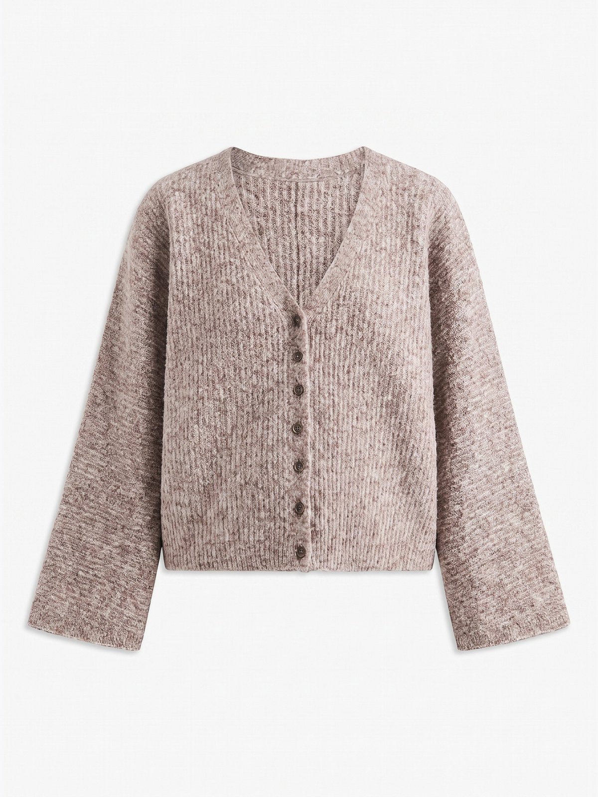 Topshop Rene Long Sleeve Cardigan Oatmeal