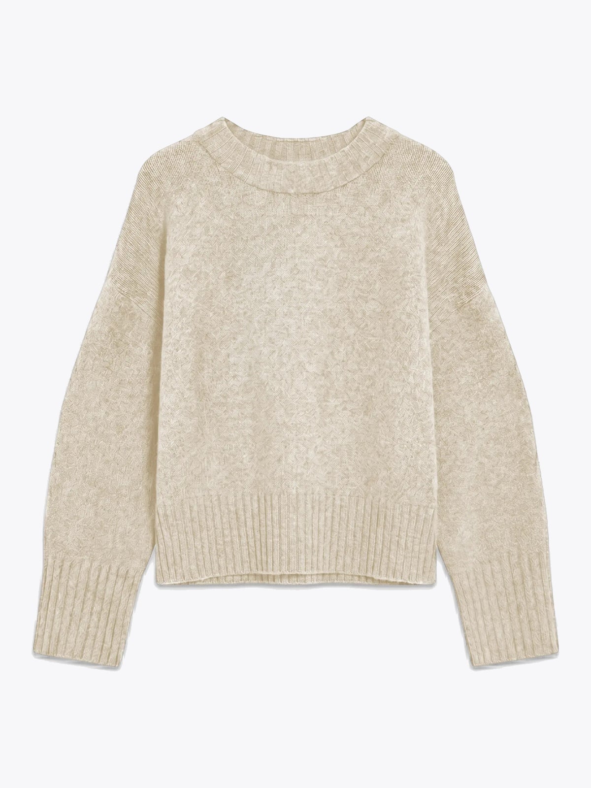 Topshop Daisy Long Sleeve Knitted Jumper Birch MELANGE