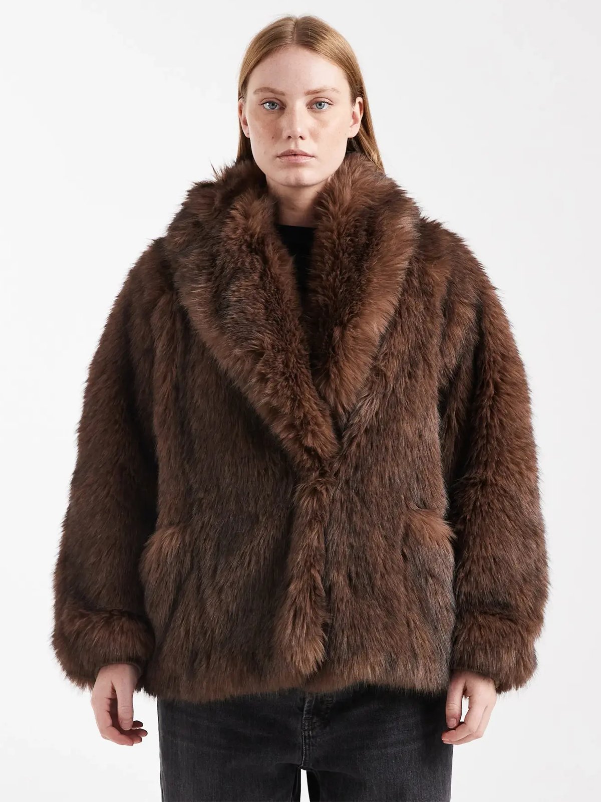 Topshop Sina Jacket Chocolate Brown