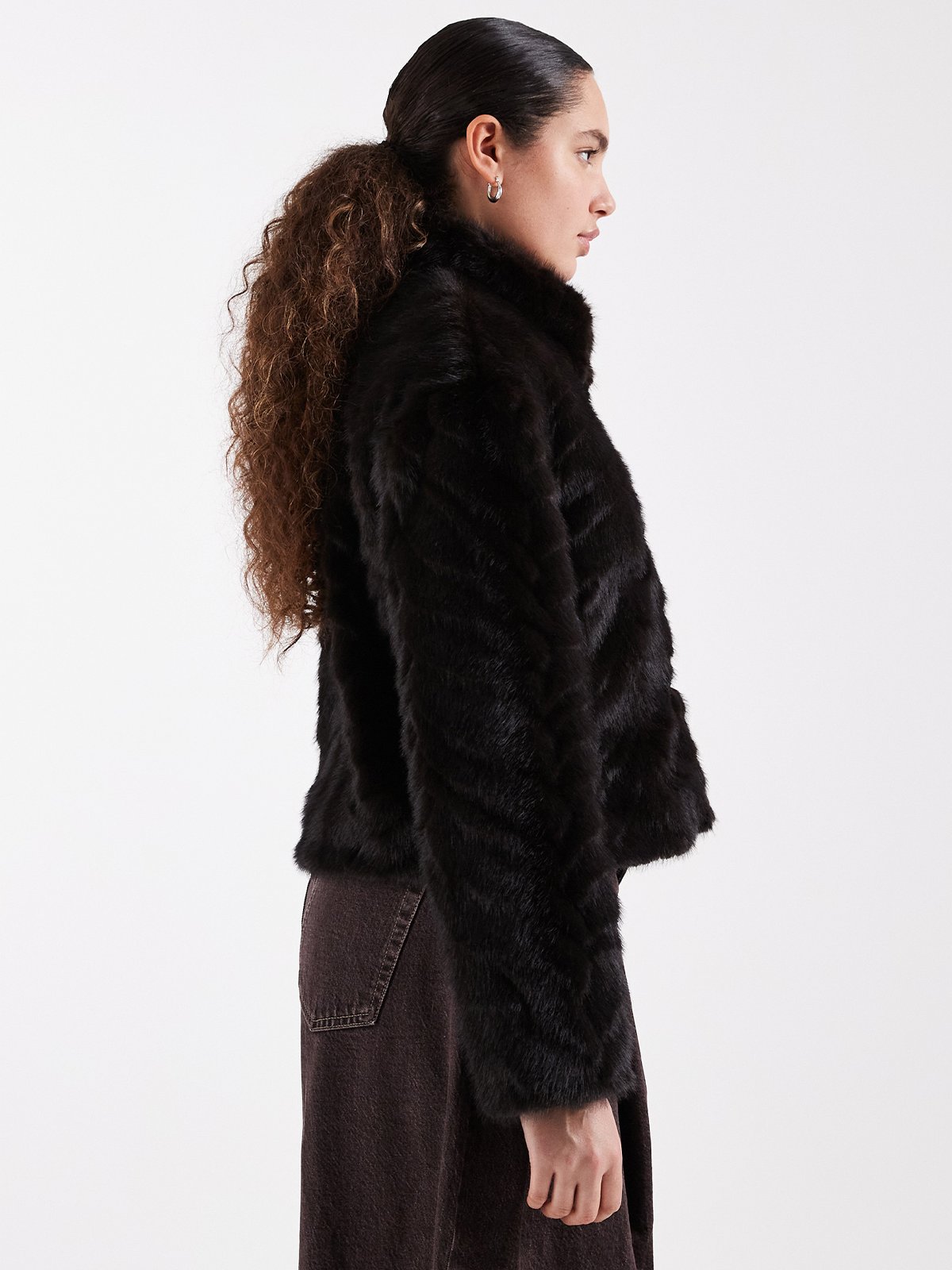 Topshop Boon Cropped Detail Jacket Jet Black