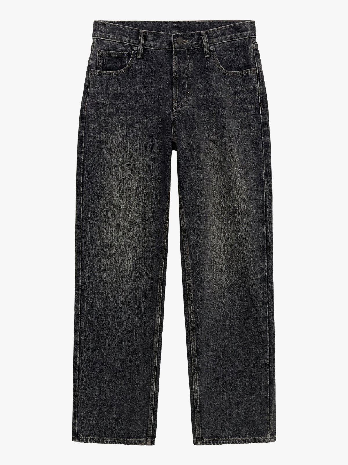 Topshop Ember Low Rise Wide Denim Jeans Black Denim
