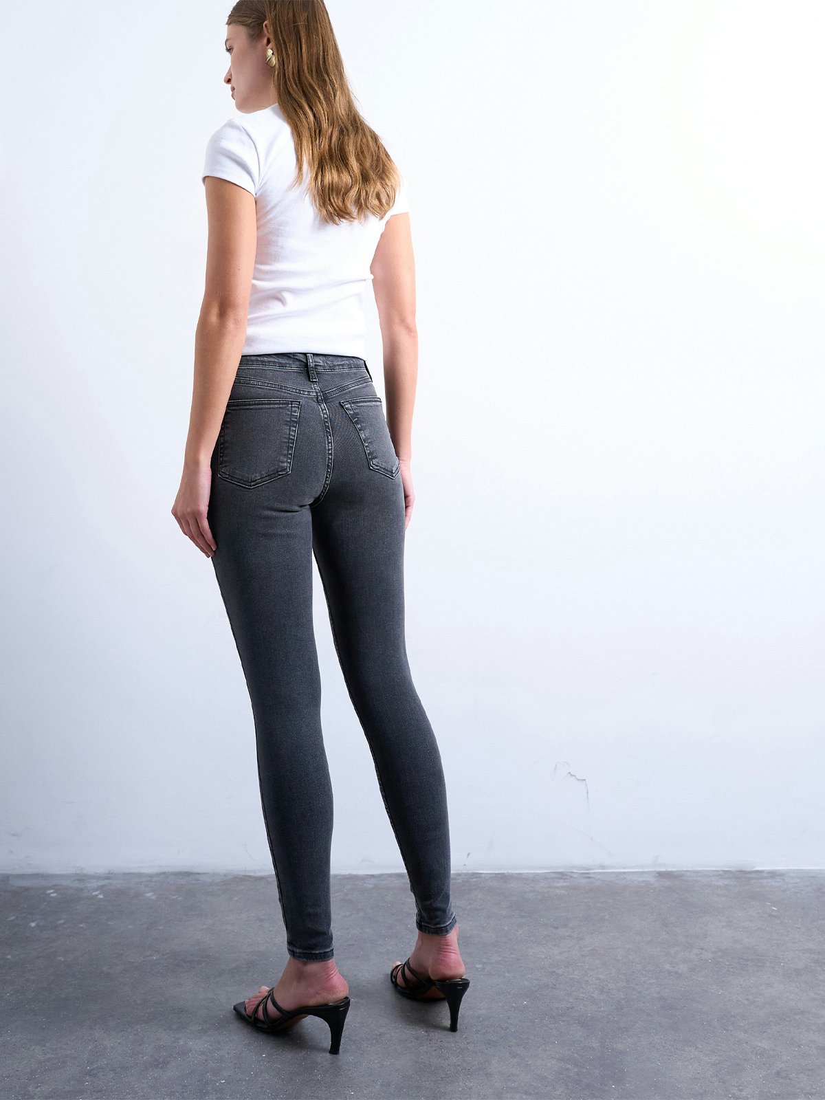 Topshop Jamie High Rise Slim Denim Jeans Black Denim