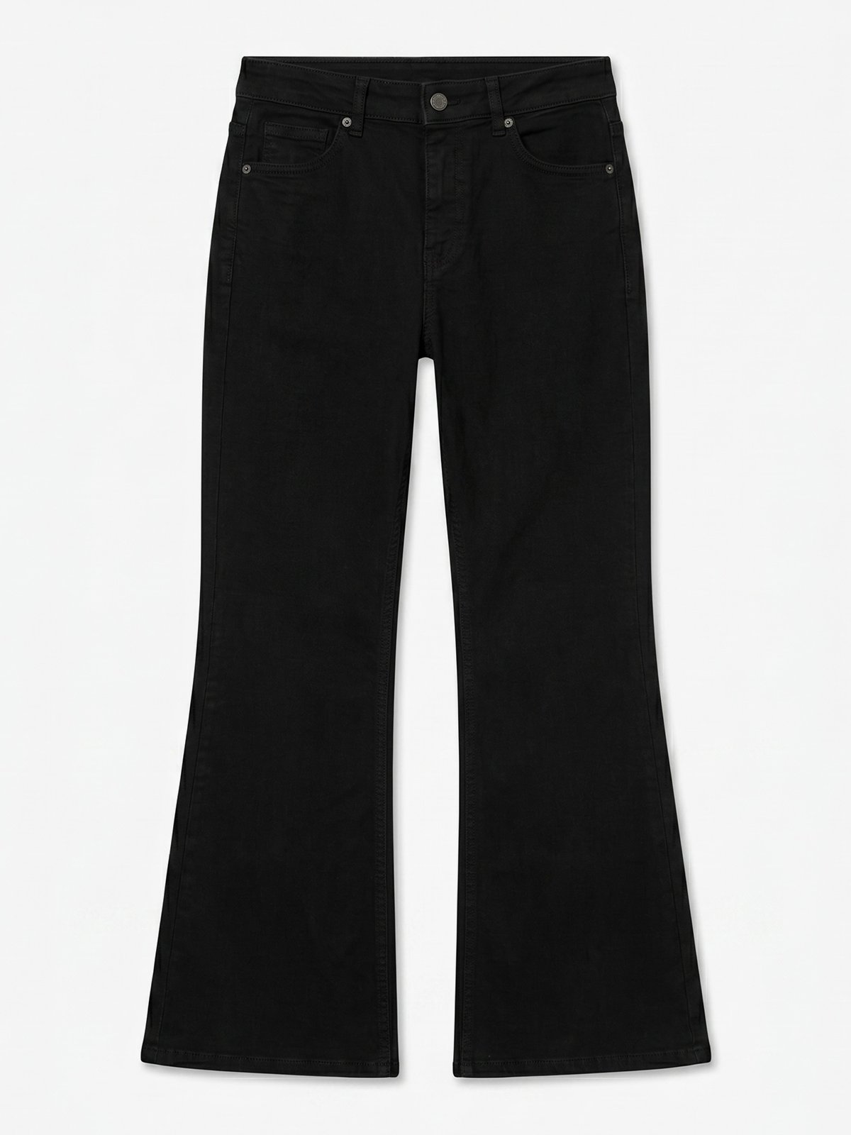 Topshop Jamie High Rise Flare Denim Jeans Black Denim