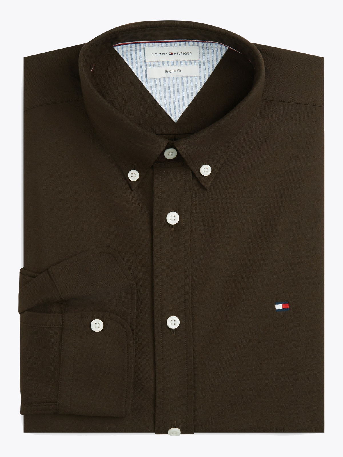 Tommy Hilfiger Solid Heritage Oxford Regular Fit Shirt Brun