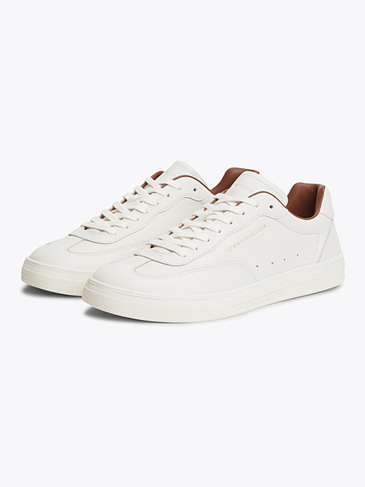 Tommy Hilfiger Lux Leather Sneaker Ecru