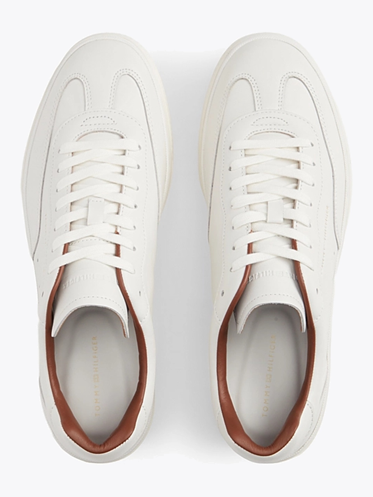 Tommy Hilfiger Lux Leather Sneaker Ecru